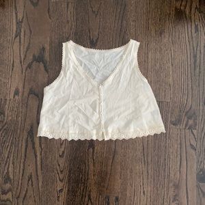 Off-white button up tank top